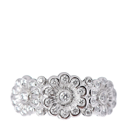 Tiffany Platinum Diamond Three Flower Ring 50 5.5 1 of 6