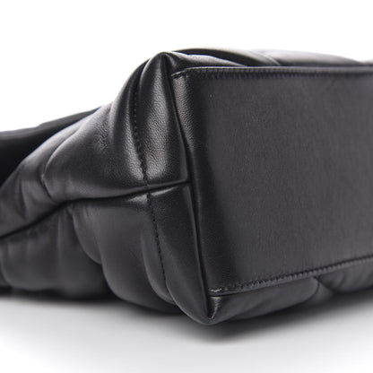 Saint Laurent Lambskin Quilted Small Loulou Puffer Monogram Chain Satchel Black 9 of 11