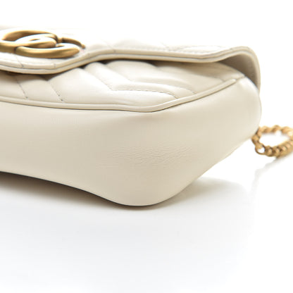 Gucci Calfskin Matelasse Super Mini GG Marmont Shoulder Bag White 10 of 16
