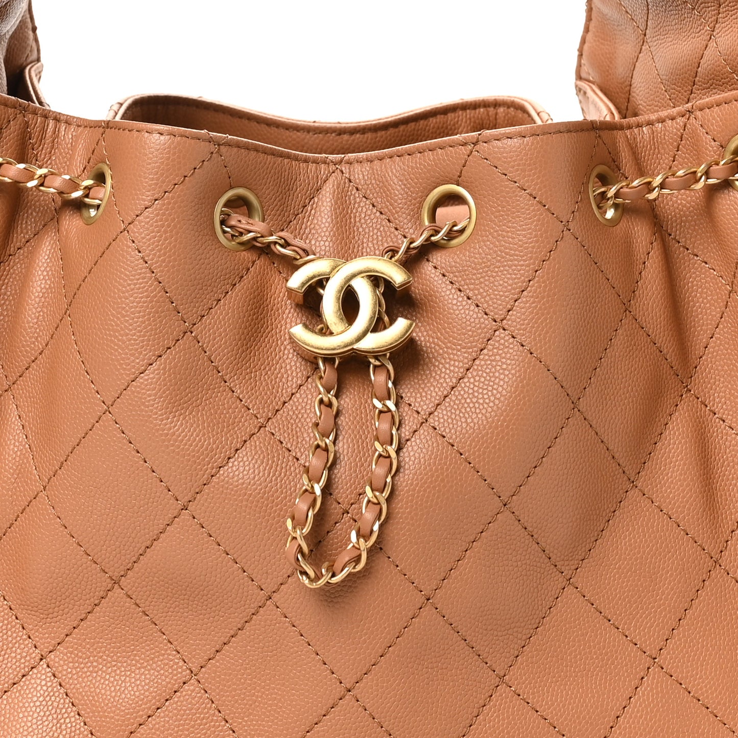 Caviar Quilted Small Chanel 25 Handbag Brown