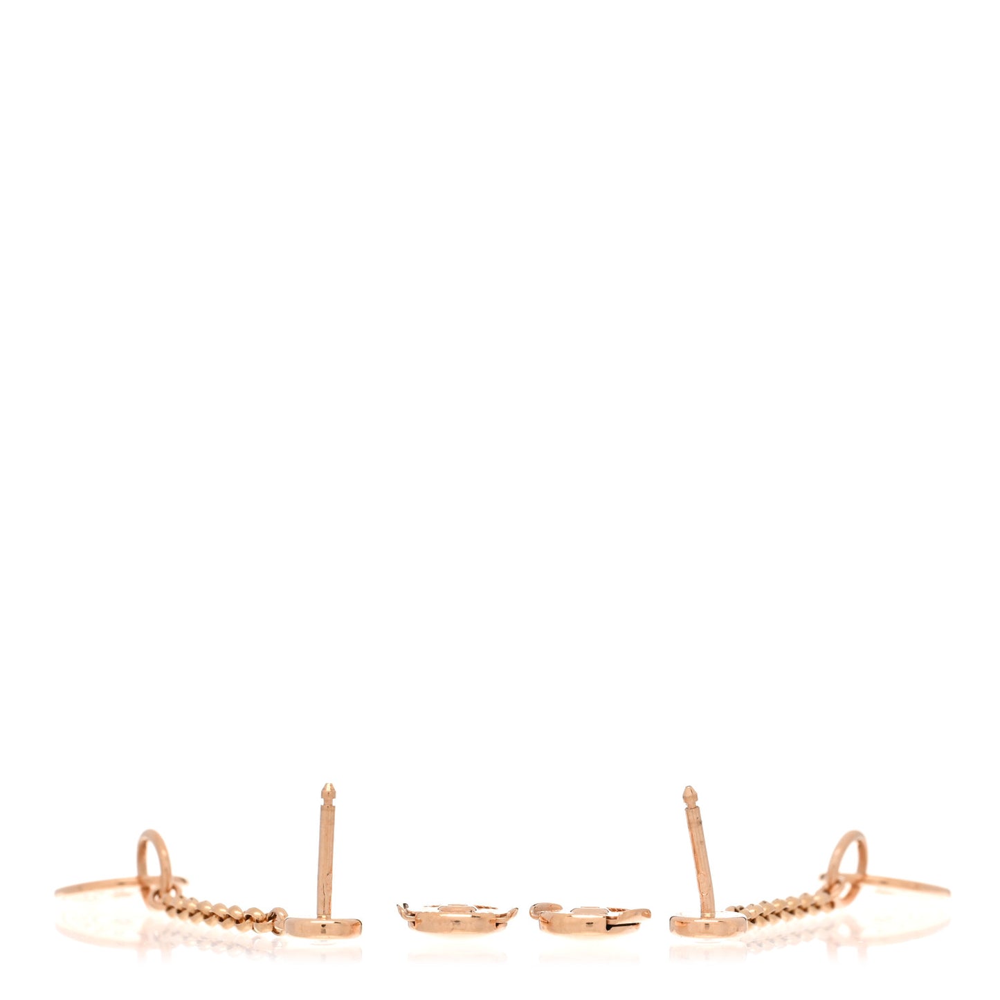 18K Rose Gold Diamond Gambade Clou de Selle Earrings