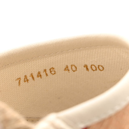 Gucci GG Raffia Monogram Ankle Wrap Platform Espadrille Wedge Sandals 40 Beige 8 of 11