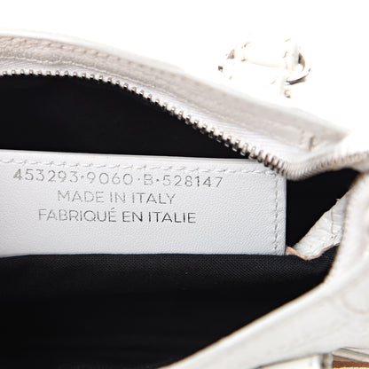Balenciaga Chevre Silver Metallic Edge Hardware Nano City White 6 of 17