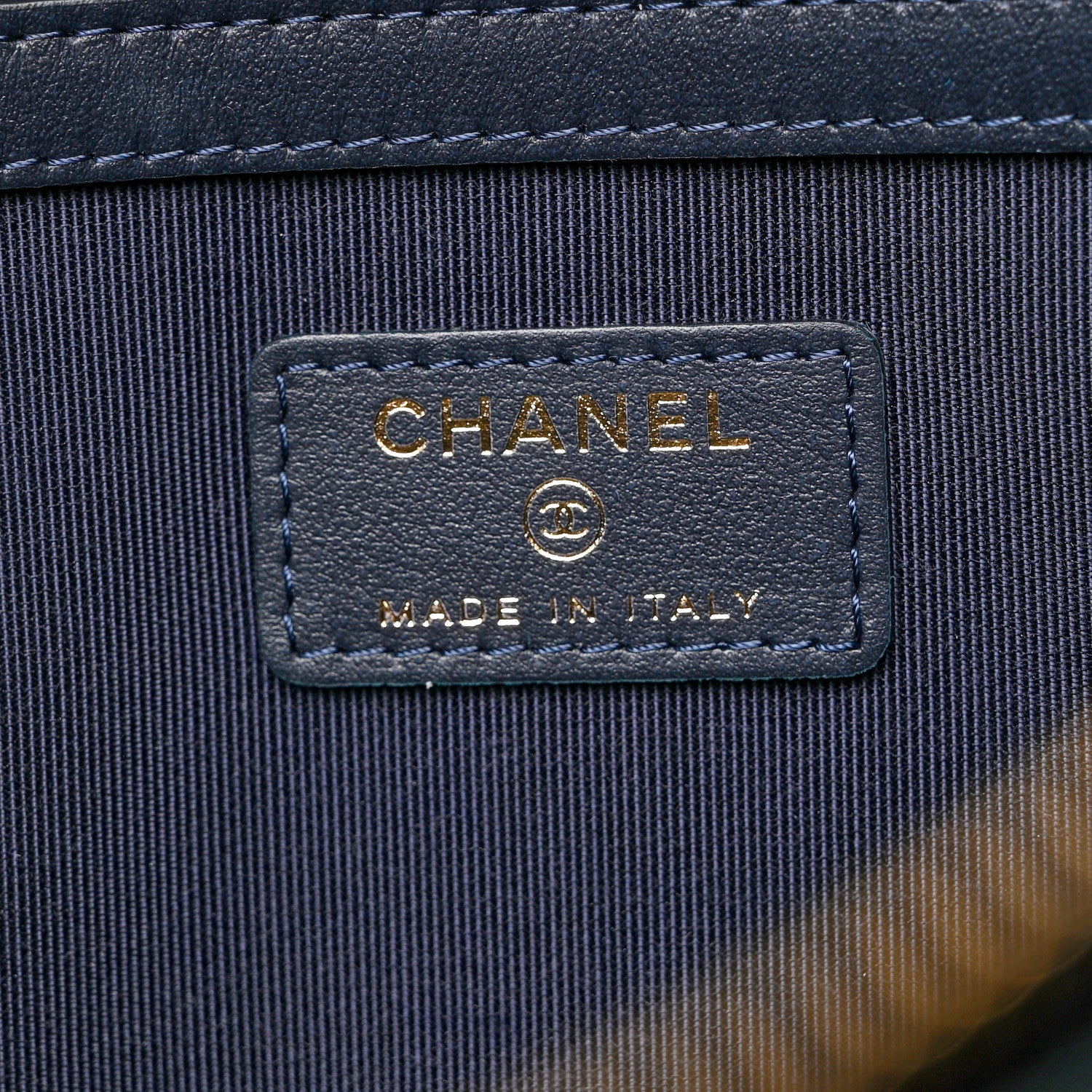 Chanel Goatskin Quilted Large Chanel 19 Pouch Navy 6 of 8