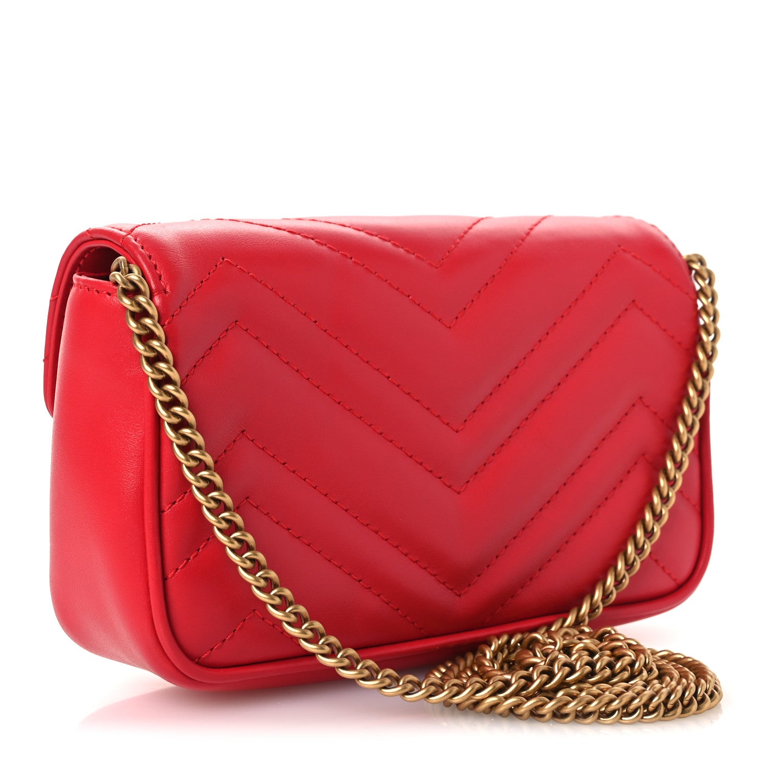 Gucci Calfskin Matelasse Super Mini GG Marmont Shoulder Bag