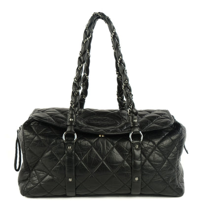 Chanel Distressed Lambskin Quilted Lady Braid Flap Tote Black 1 of 7