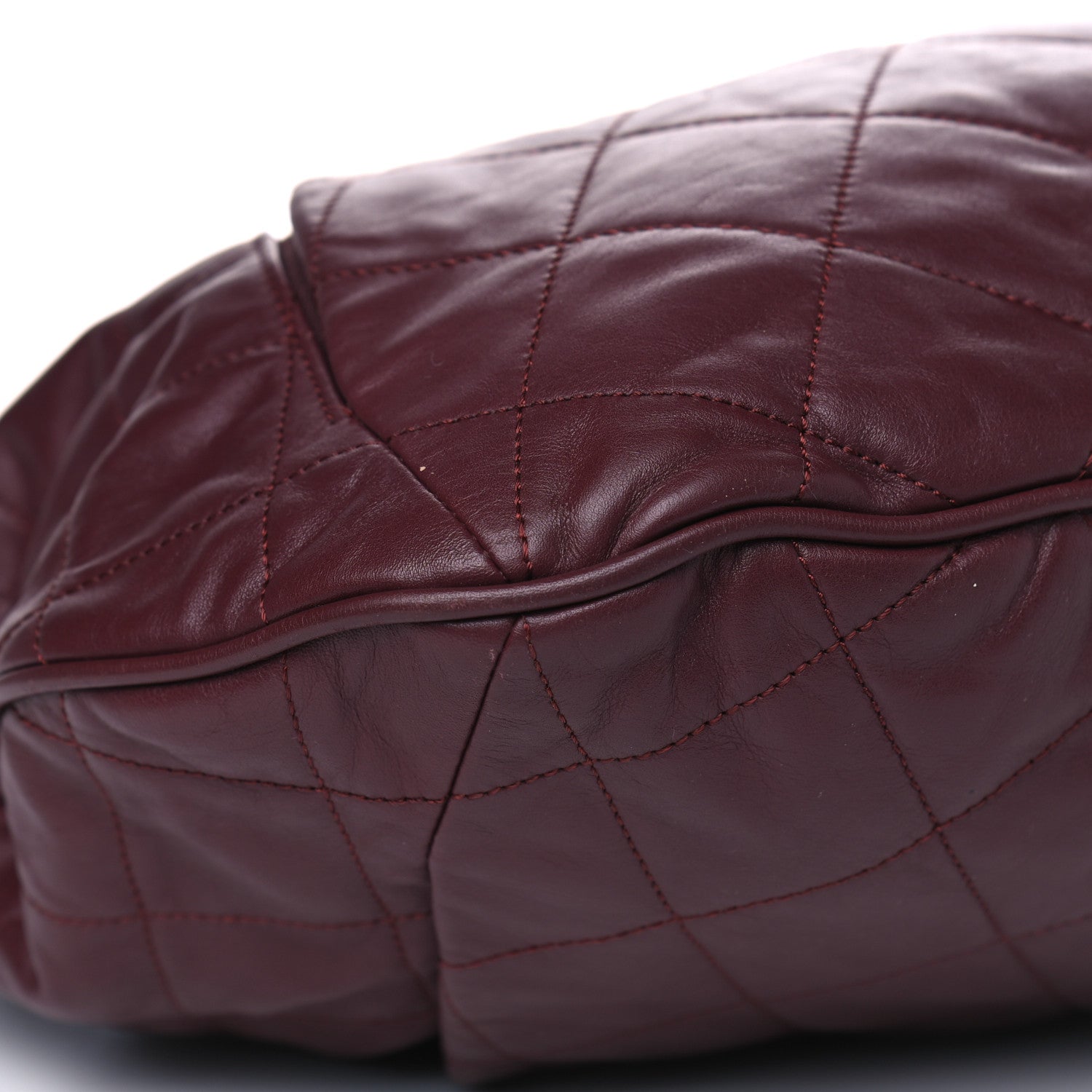 Chanel Calfskin Coco Pleats Hobo Burgundy 6 of 7