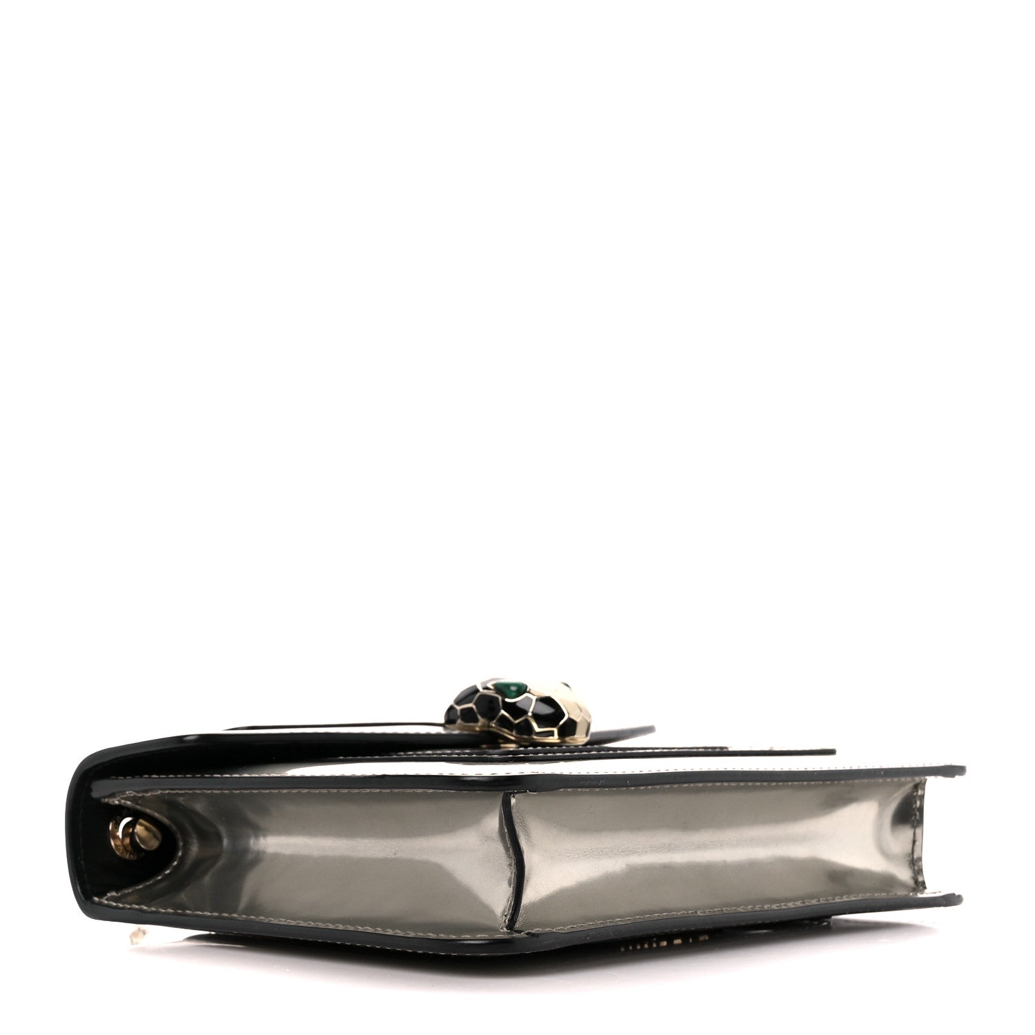 Bulgari Metallic Calfskin Small Serpenti Forever Snake Strap Crossbody Bag Silver 5 of 11