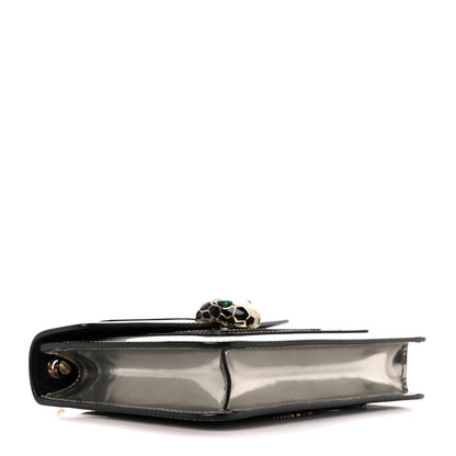 Bulgari Metallic Calfskin Small Serpenti Forever Snake Strap Crossbody Bag Silver 5 of 11