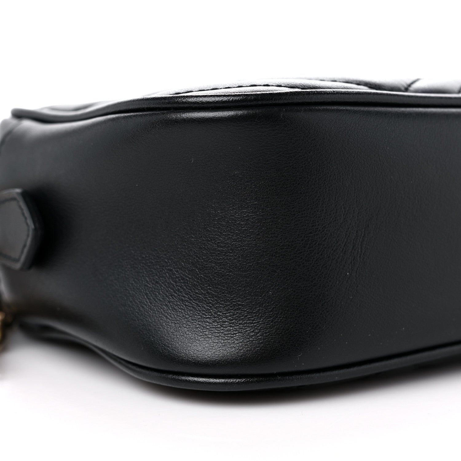 Gucci Calfskin Matelasse Small GG Marmont Chain Shoulder Bag Black 9 of 10