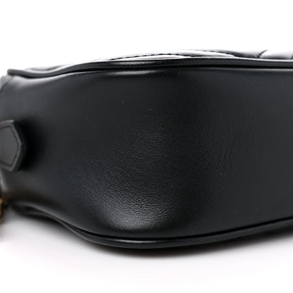 Gucci Calfskin Matelasse Small GG Marmont Chain Shoulder Bag Black 9 of 10