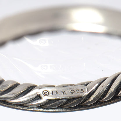 David Yurman Sterling Silver 3mm Polished Cable Classics Band Ring 53.5 6.5 3 of 3