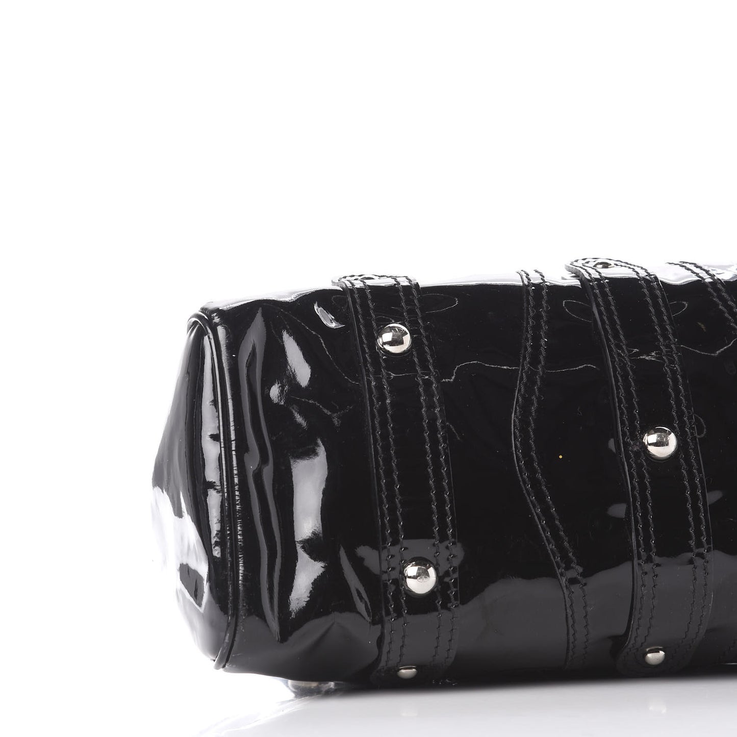 Patent Crystal Catch Satchel Black