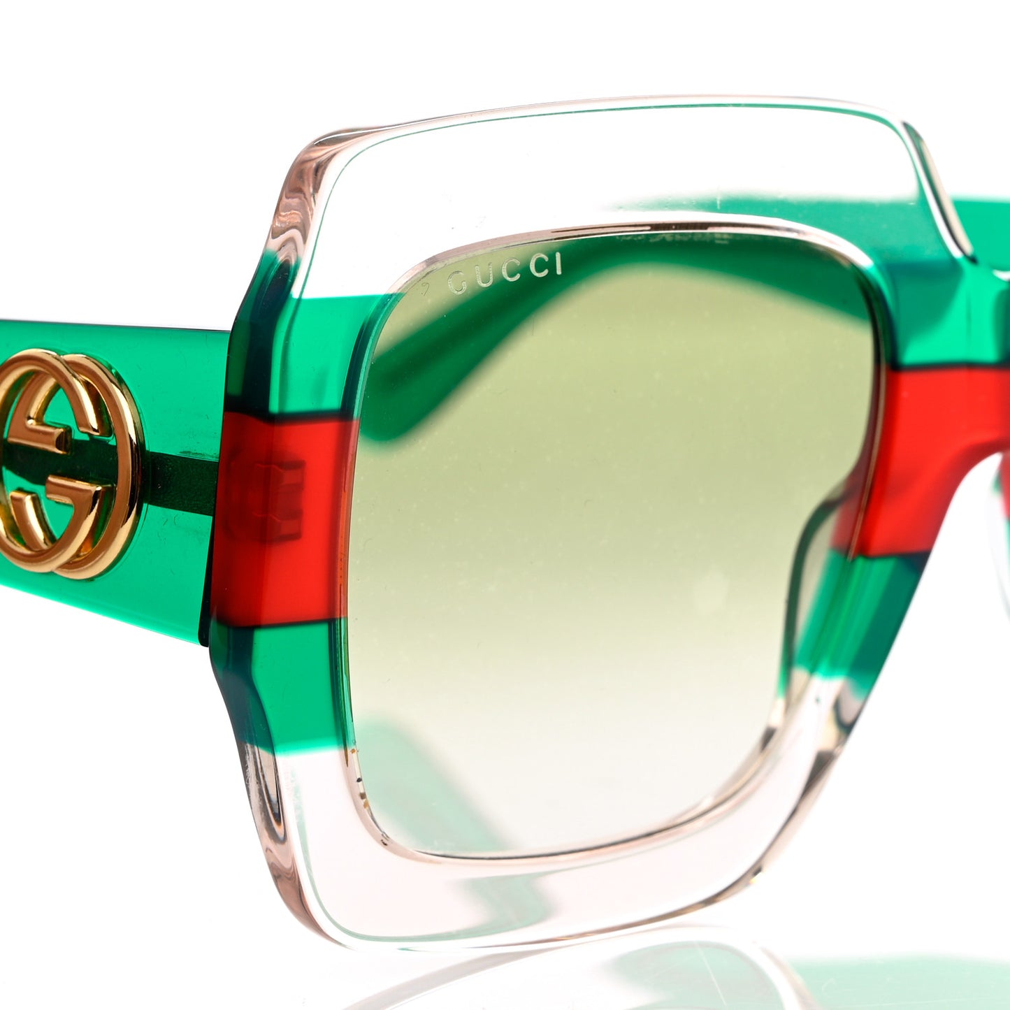 Square Web Frame GG178S Sunglasses Green Red