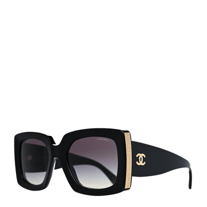 Chanel Acetate Rectangle Sunglasses 5435 Black 1 of 7