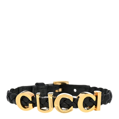 Gucci Calfskin Logo Bracelet Black 1 of 6