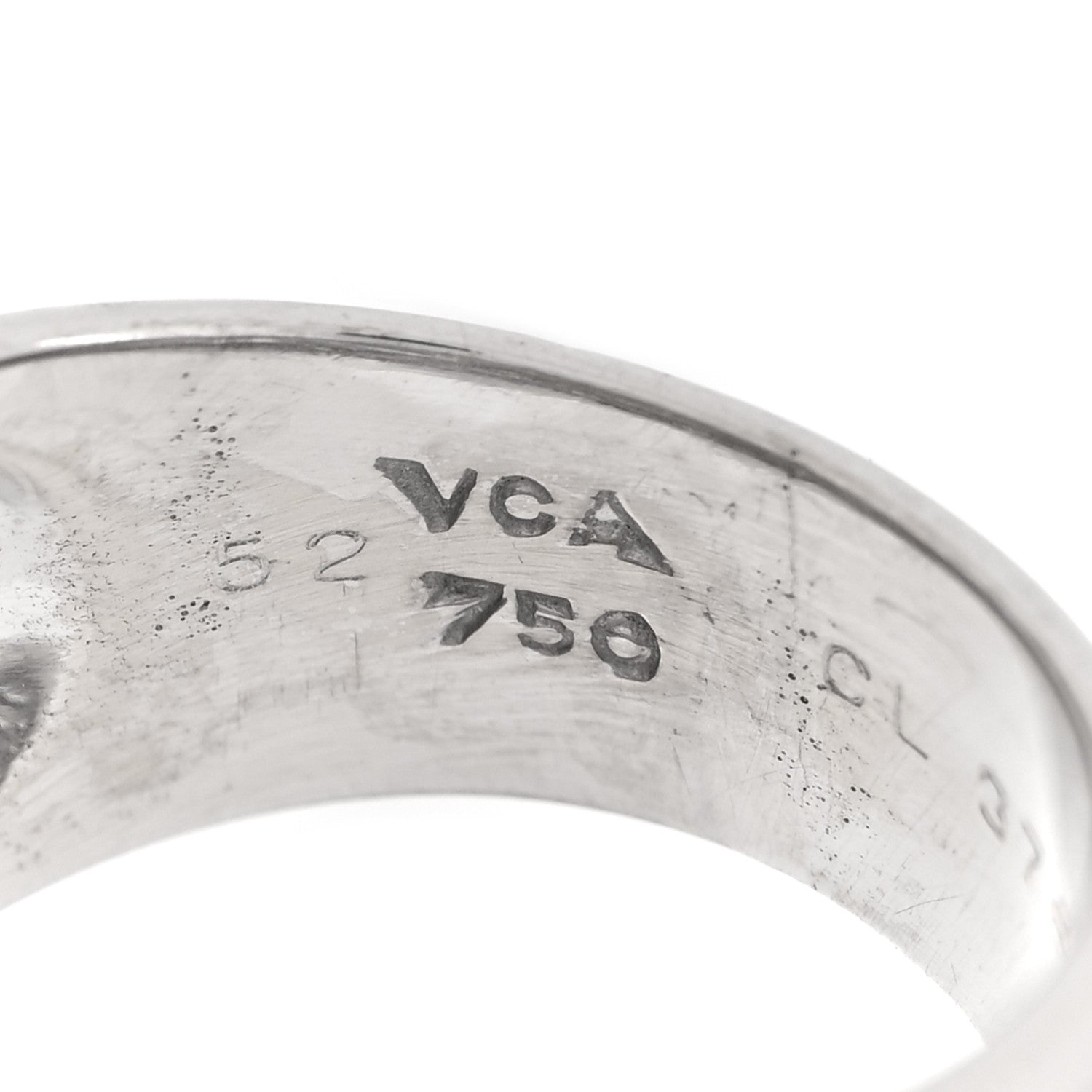 Van Cleef & Arpels 18K White Gold Diamond Pave Wave Ring 52 6 4 of 4