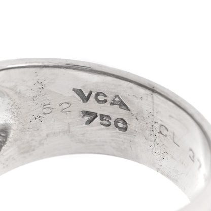 Van Cleef & Arpels 18K White Gold Diamond Pave Wave Ring 52 6 4 of 4