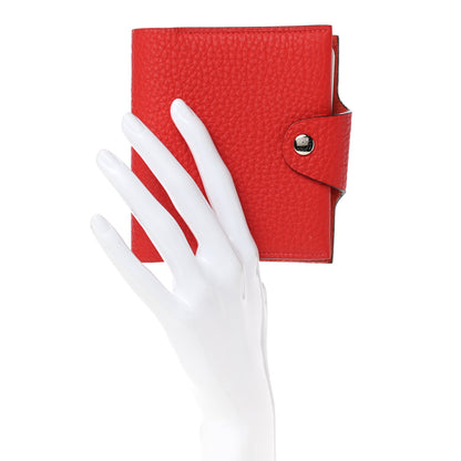 Hermes Taurillon Clemence Ulysse Mini Notebook Rouge De Coeur 2 of 8
