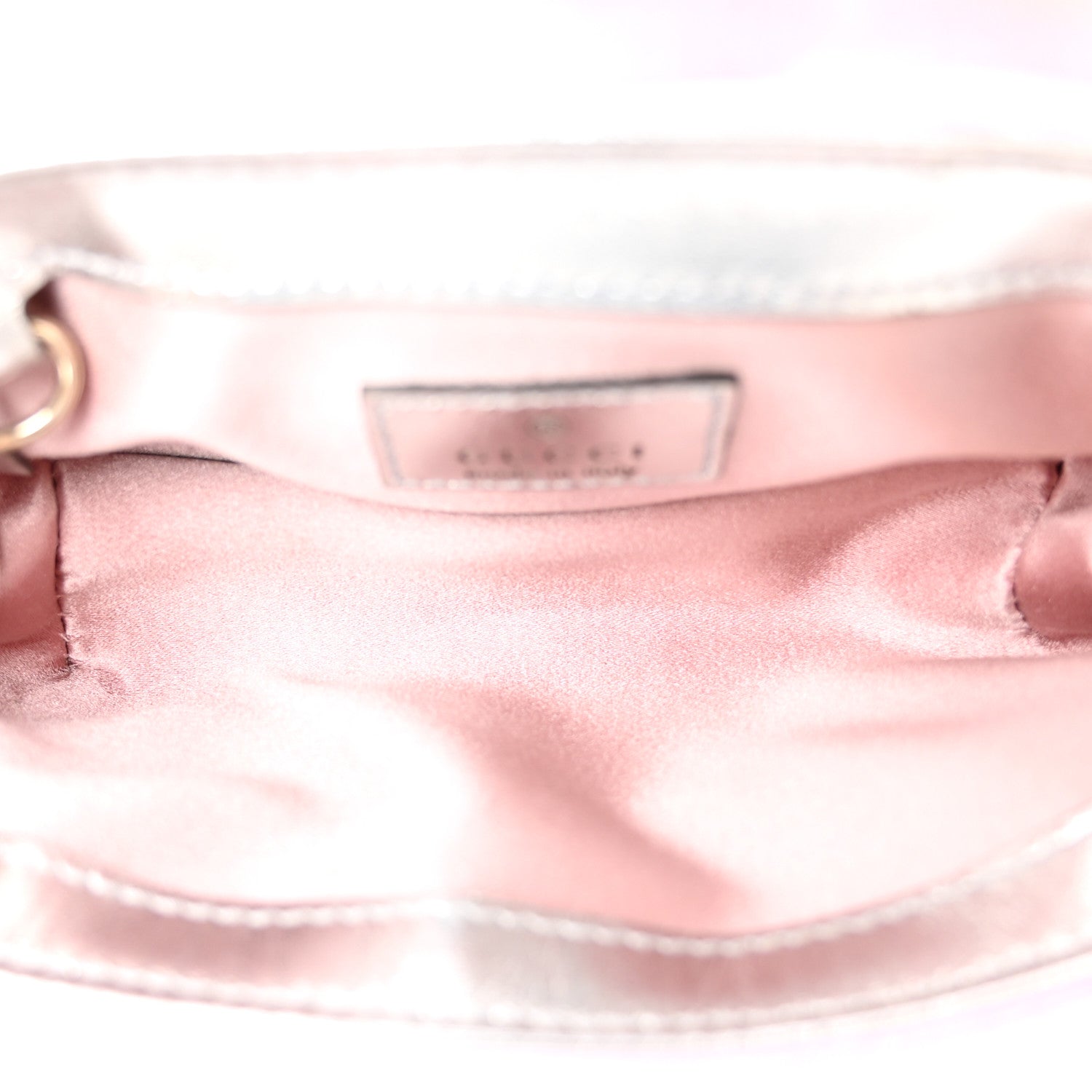 Gucci Iridescent Nappa Chevron Matelasse Super Mini GG Marmont Shoulder Bag Iridescent Escape Pink 4 of 9