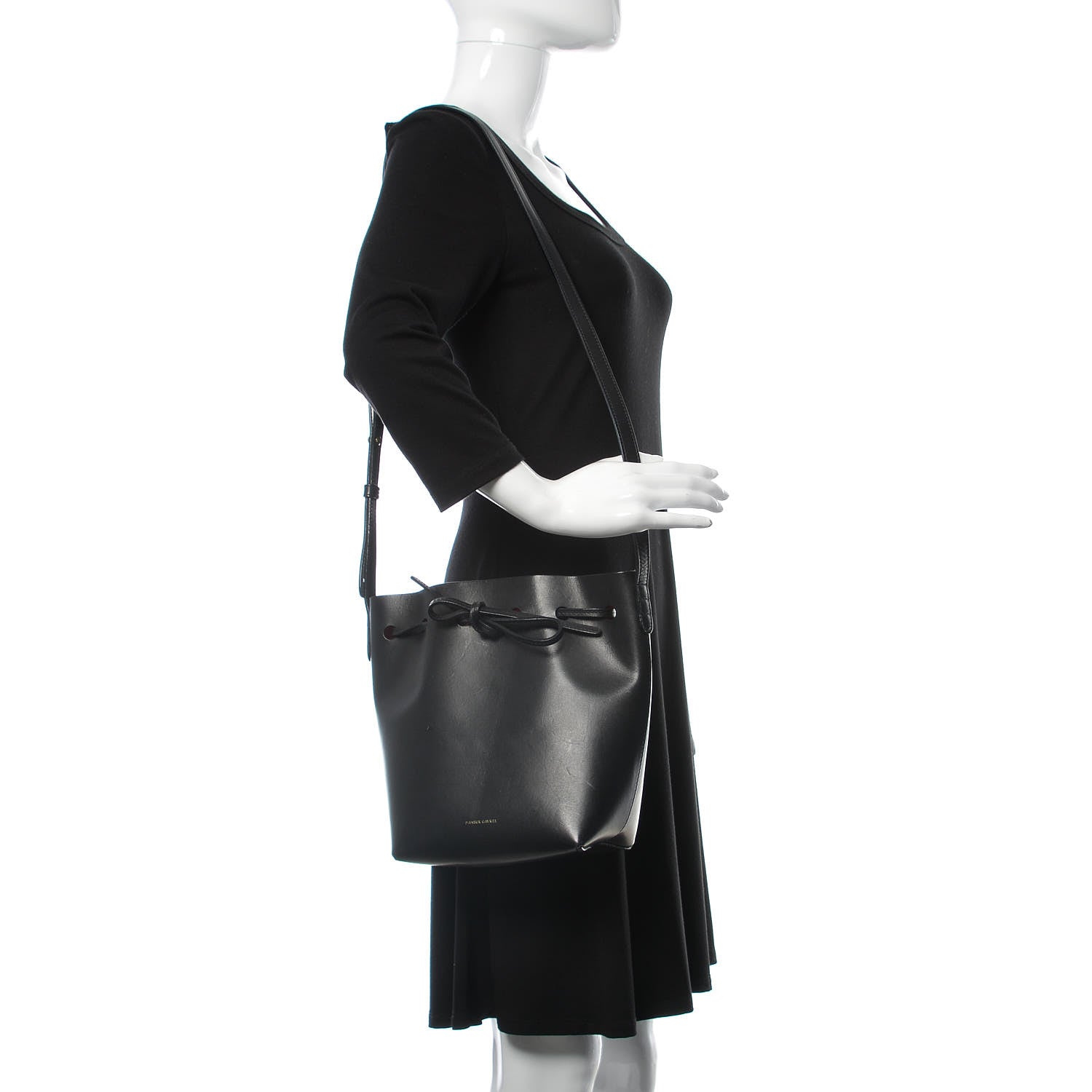 Mansur Gavriel Calfskin Mini Bucket Bag Black Flamma 2 of 14