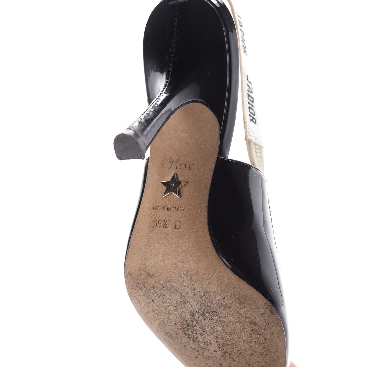 Patent Ribbon J'Adior Slingback 100mm Pumps 36.5 Black