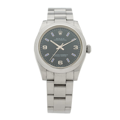 Rolex Stainless Steel 31mm Oyster Perpetual Watch Black 177200 1 of 4