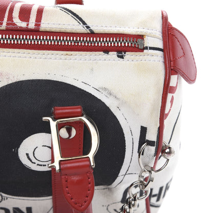 Christian Dior Canvas Hardcore Pierced Boston Black Red White 16 of 17