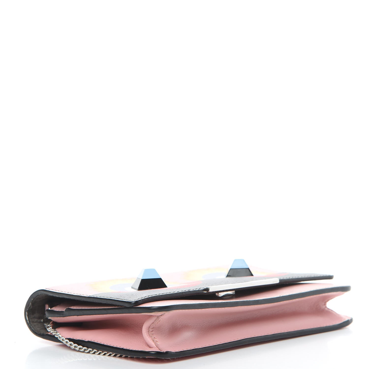 Fendi Vitello Elite Century Hypnoteyes Studded Tube Wallet On Chain Bubblegum Multicolor 4 of 14