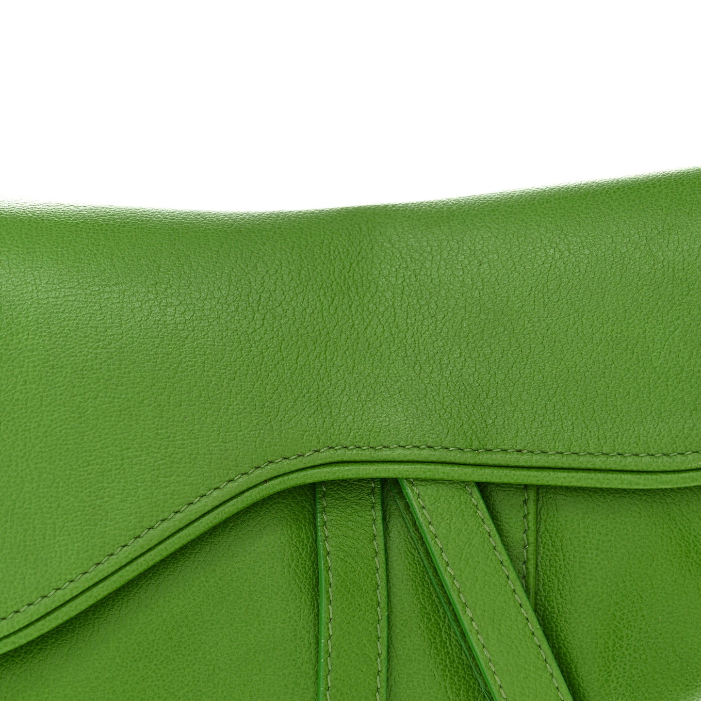 Shiny Goatskin Saddle Bag Green