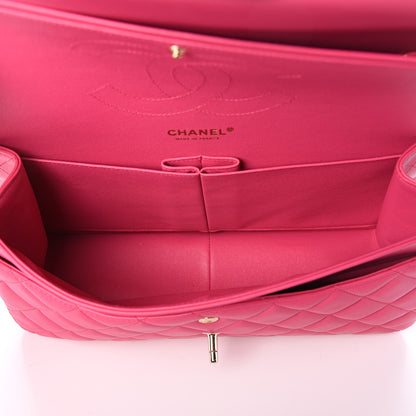 Chanel Lambskin Quilted Jumbo Double Flap Dark Pink 4 of 8