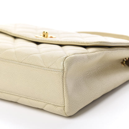 Chanel Caviar Quilted Medium Single Flap Ivory 7 of 14