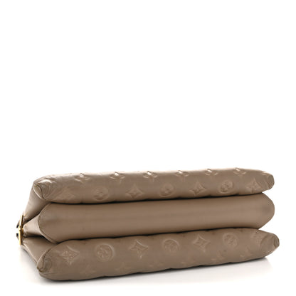 Louis Vuitton Lambskin Embossed Monogram Coussin MM Taupe 4 of 12