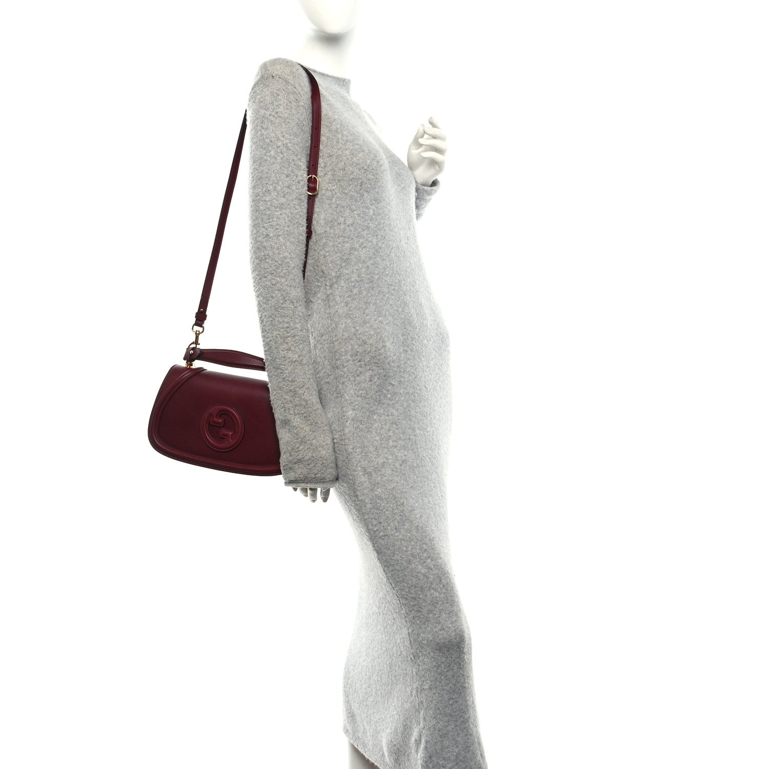 Gucci Roxy Calfskin Medium Blondie Top Handle Bag Rosso Ancora 2 of 10