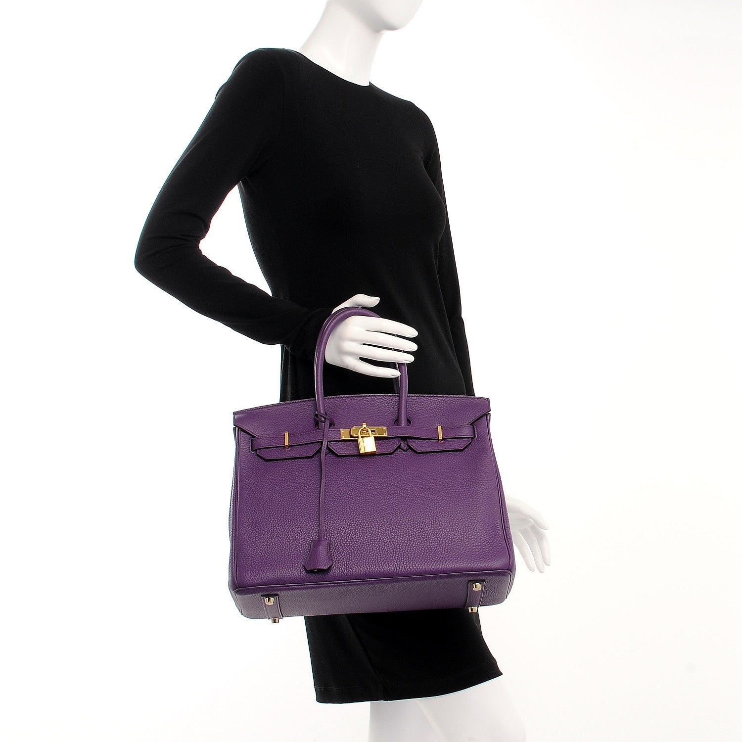Hermes Taurillon Clemence Birkin 35 Ultraviolet 2 of 24