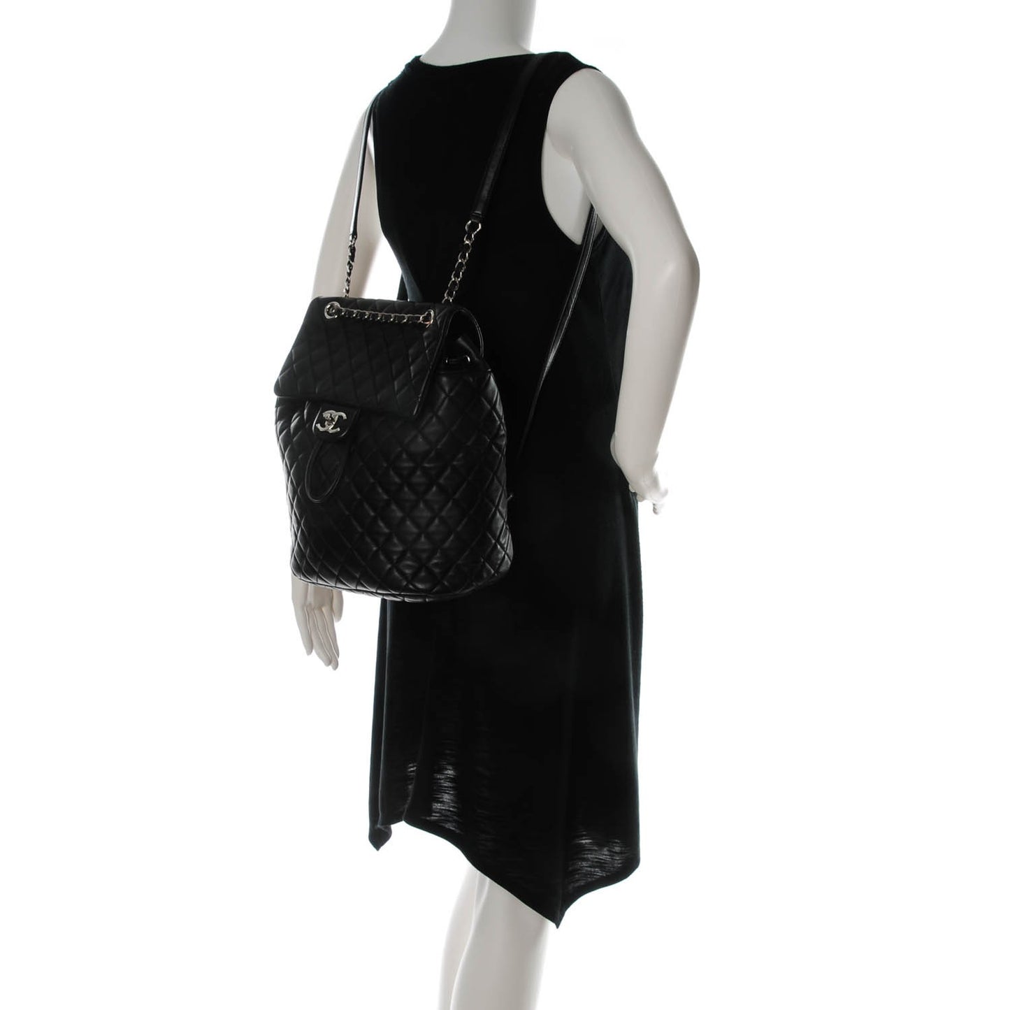 Lambskin Quilted Large Urban Spirit Backpack Black