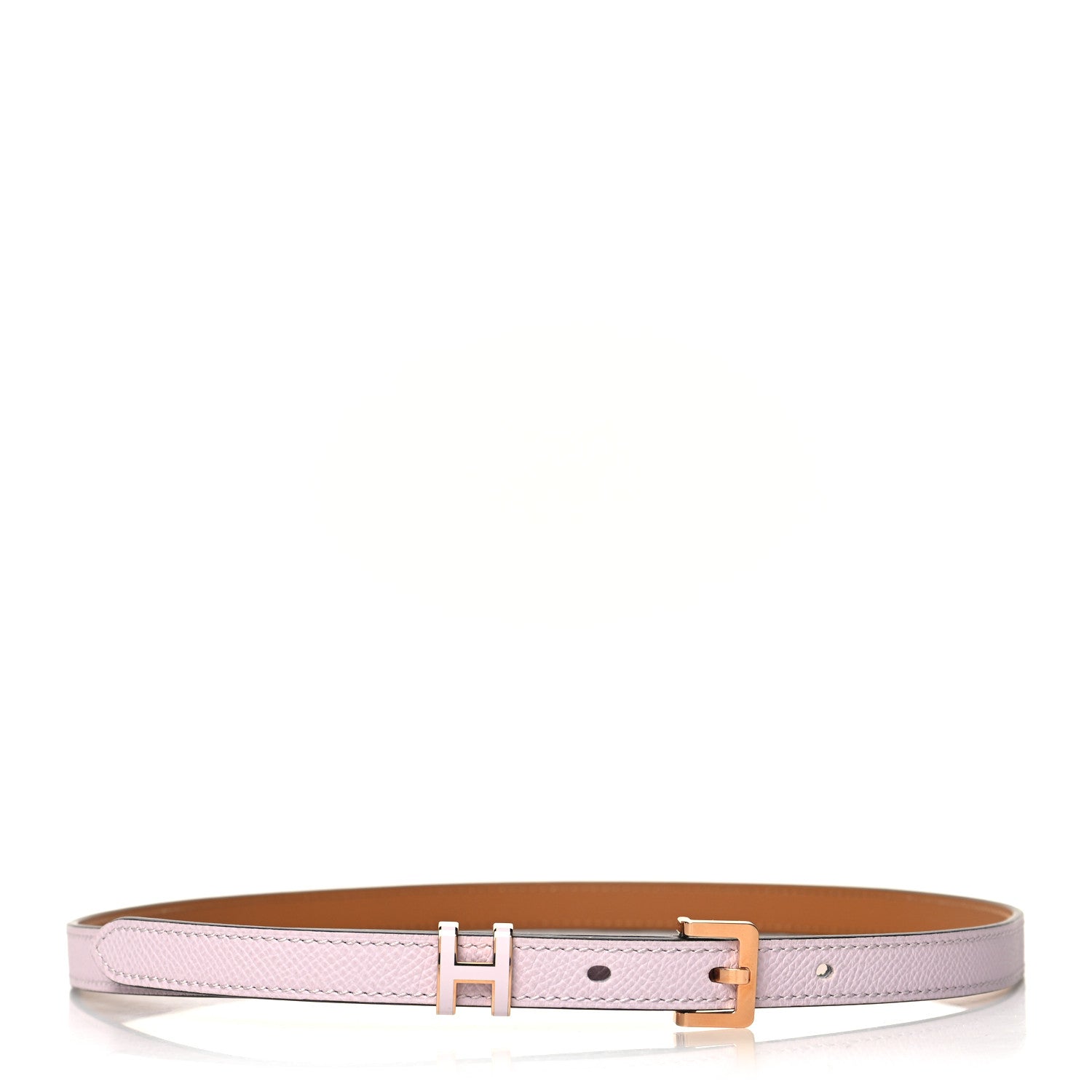 Hermes Epsom 15mm Pop H Belt 75 Mauve Pale 1 of 6
