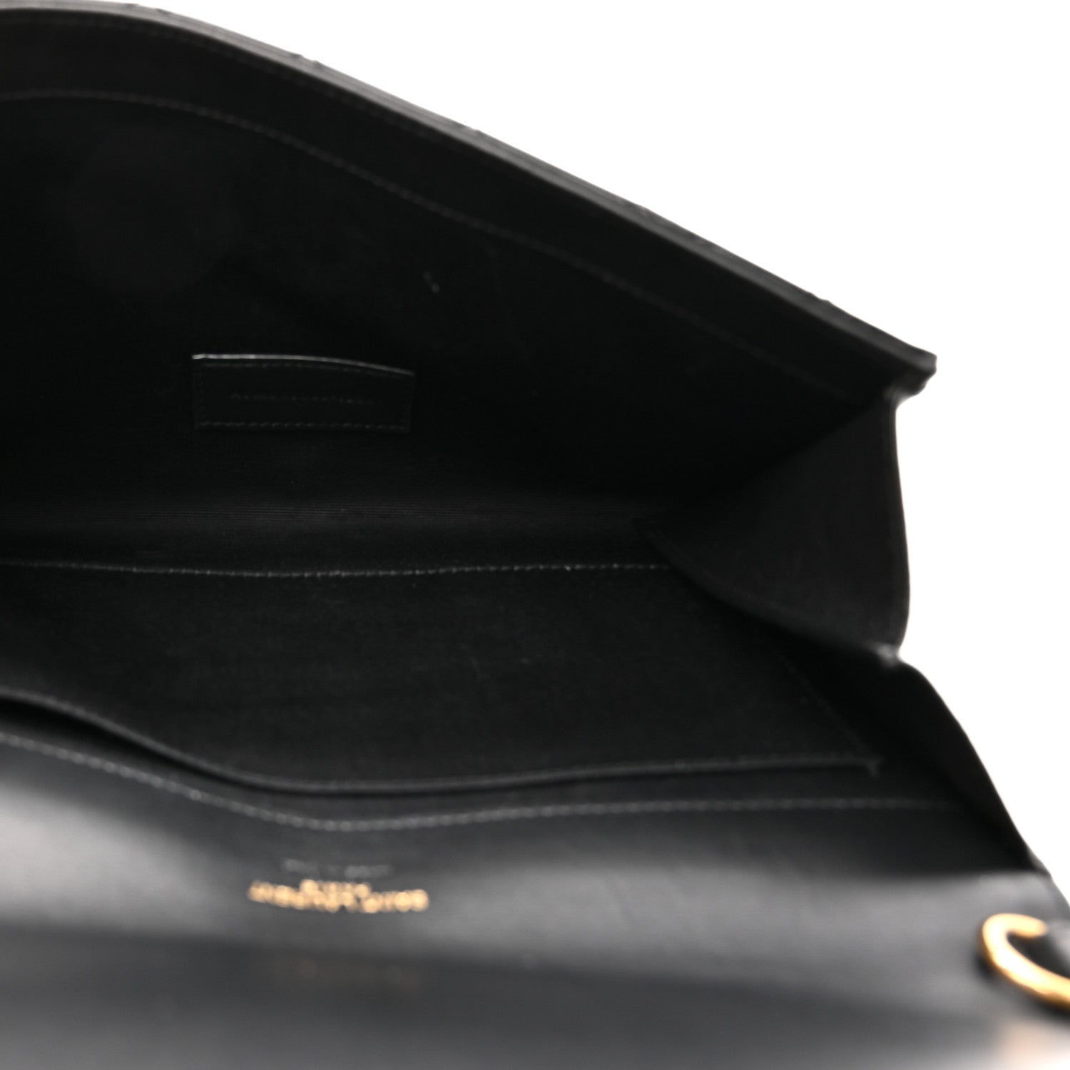 Saint Laurent Crinkled Calfskin Mixed Matelasse Triquilt Monogram Clutch Black 5 of 9