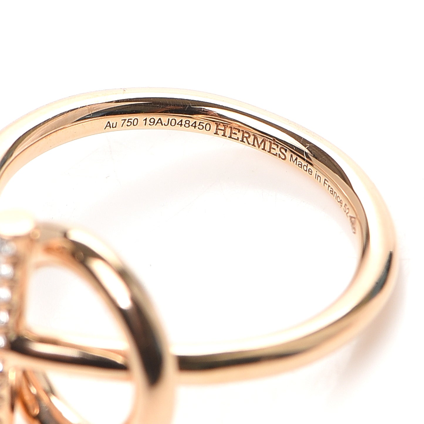 18K Rose Gold Diamond PM Echappee Ring 52 6