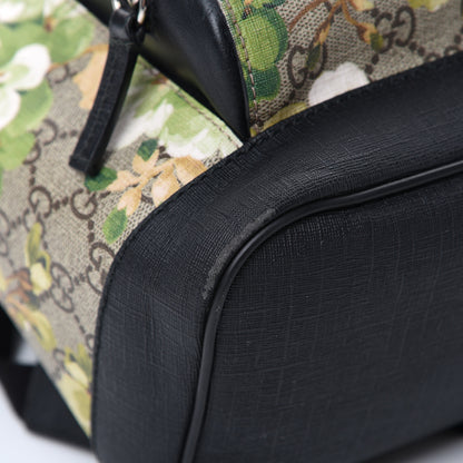 Gucci GG Supreme Monogram Blooms Medium Day Backpack Beige New Military Black 10 of 16