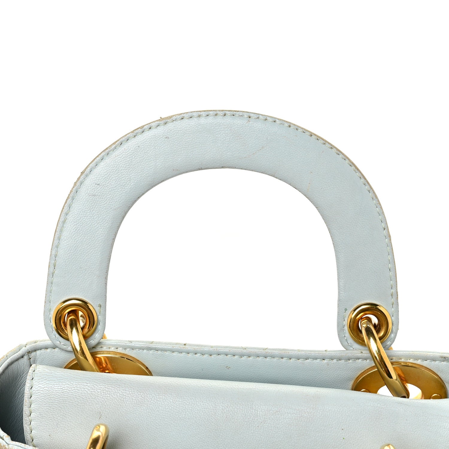 Christian Dior Lambskin Cannage Mini Lady Dior Light Blue 28 of 29