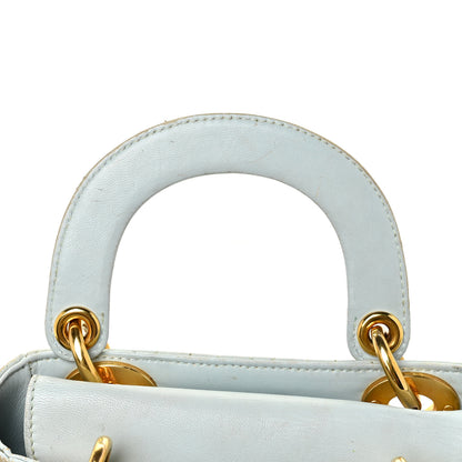 Christian Dior Lambskin Cannage Mini Lady Dior Light Blue 28 of 29