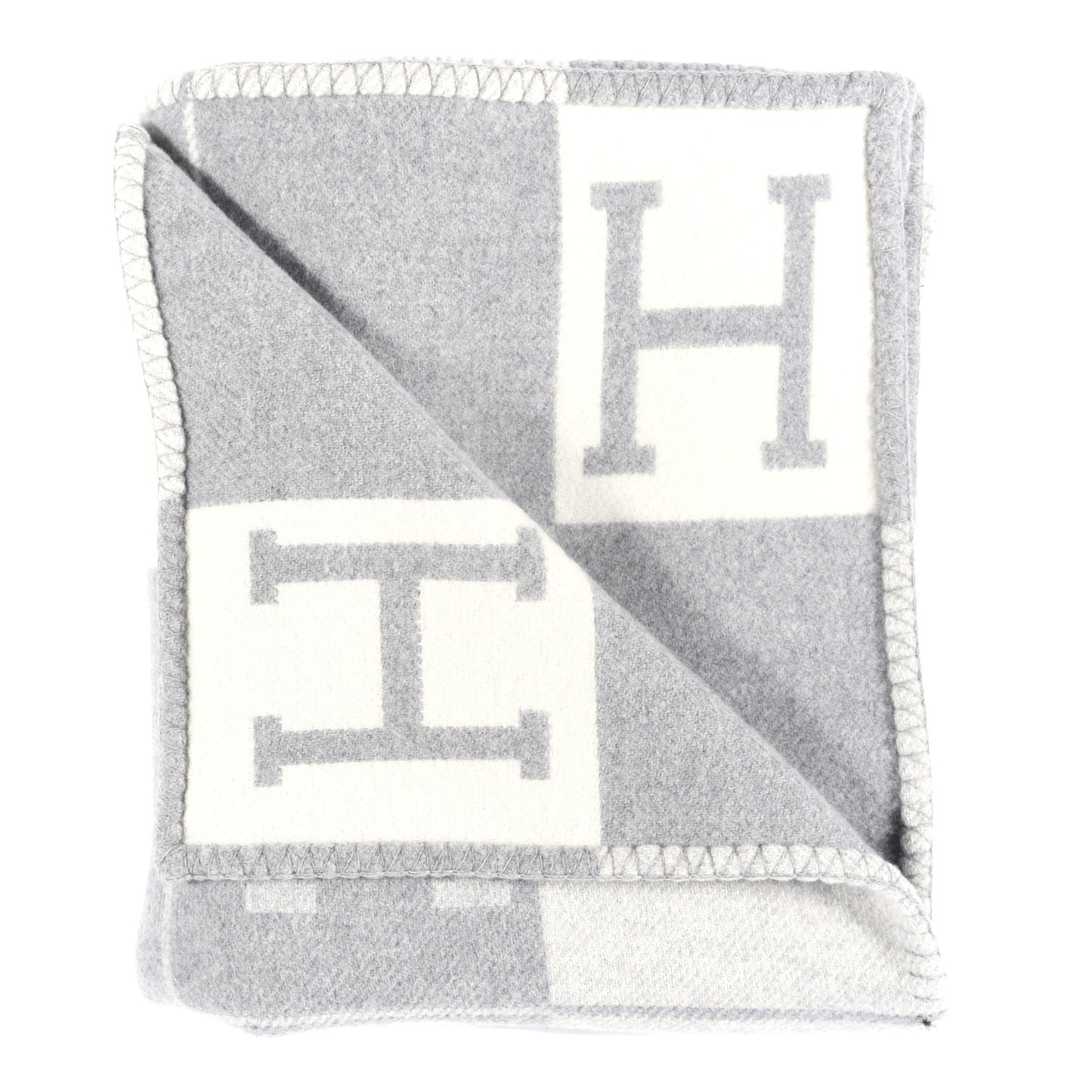 Wool Cashmere Avalon III Blanket Ecru Gris Clair