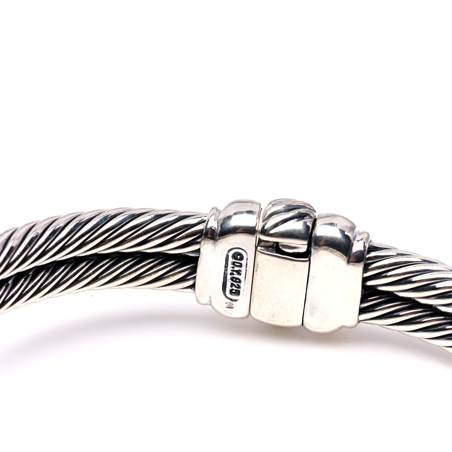 David Yurman Sterling Silver Diamond Prasiolite 10mm Albion Cable Bracelet 4 of 5