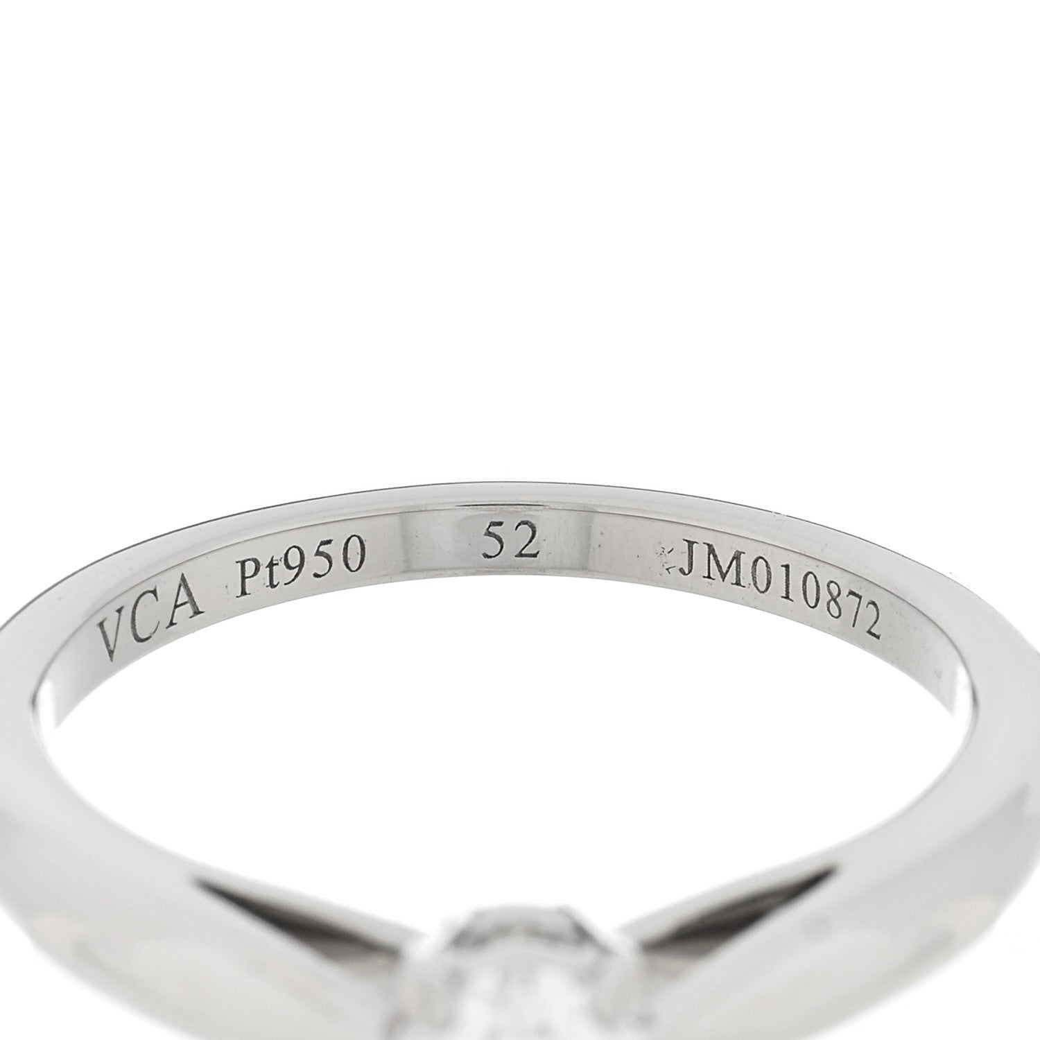 Van Cleef & Arpels Platinum Diamond .31ct Bonheur Solitaire Engagement Ring 52 6 4 of 5