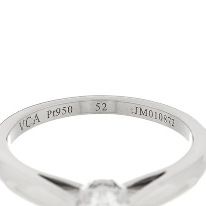 Van Cleef & Arpels Platinum Diamond .31ct Bonheur Solitaire Engagement Ring 52 6 4 of 5