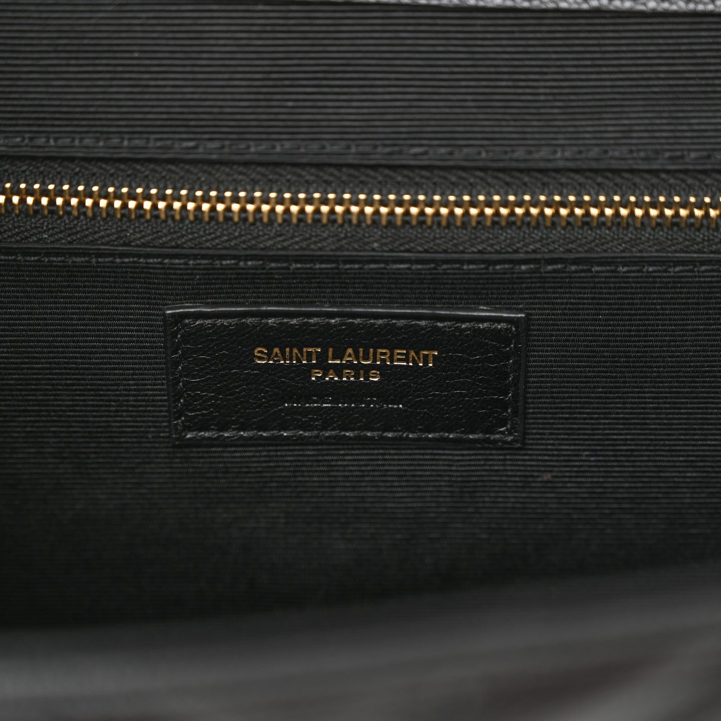 Grain De Poudre Matelasse Chevron Large Monogram Satchel Black