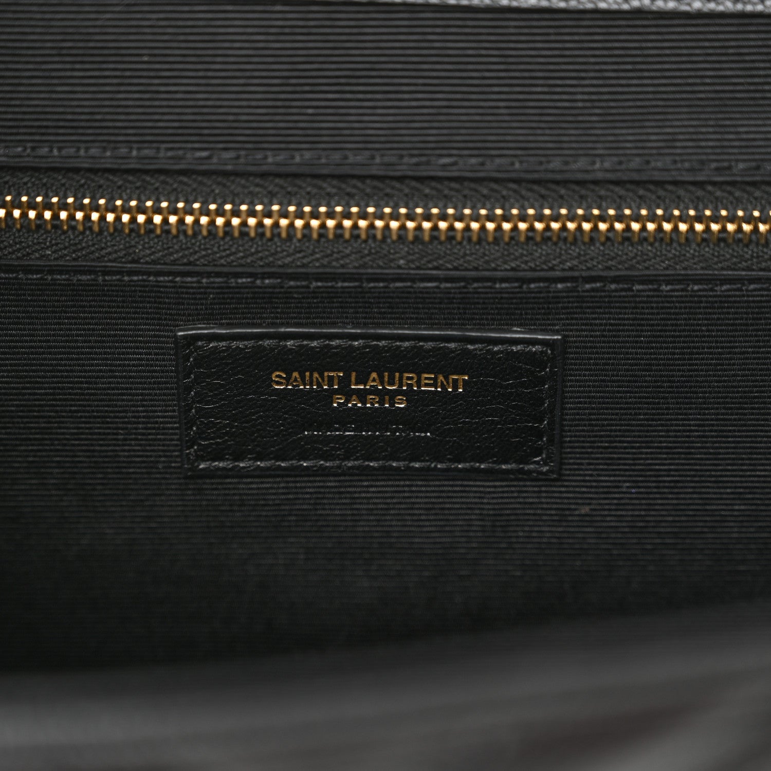 Saint Laurent Grain De Poudre Matelasse Chevron Large Monogram Satchel Black 6 of 10