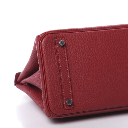 Hermes Taurillon Clemence Birkin 30 Rouge Vif 9 of 11