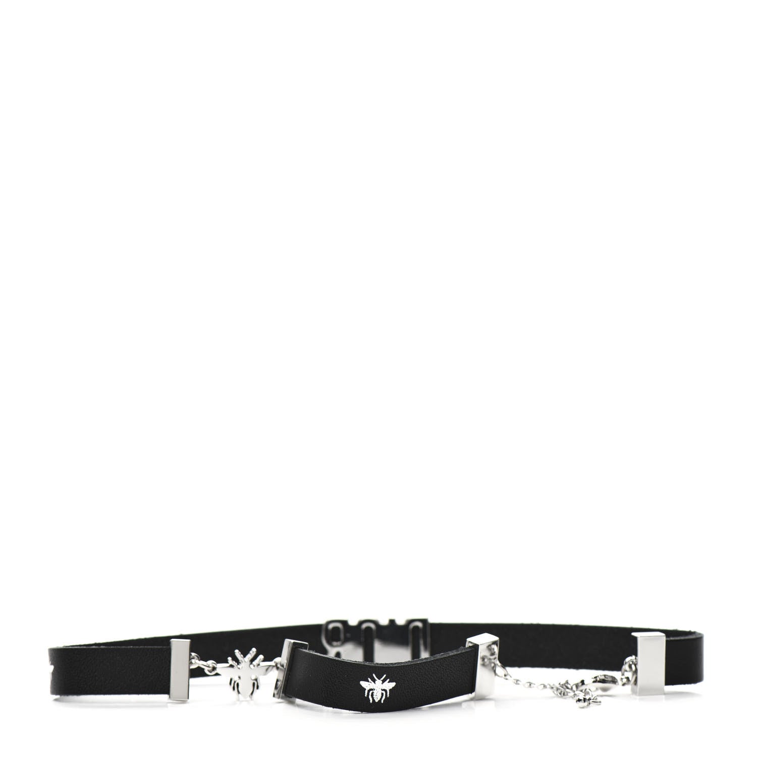 Christian Dior Calfskin Dior Bee Double Bracelet Black 2 of 3